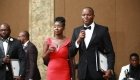 professional man and woman having a speech