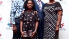 happy family smiling with their evening attires